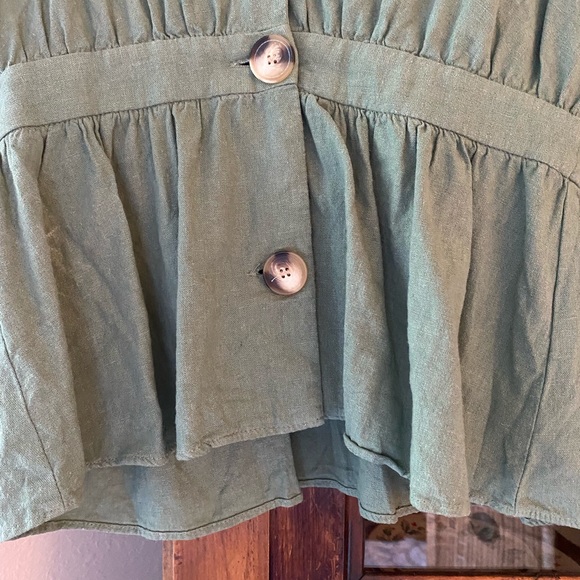 Zara Trafaluc Green Button Up Blouse - Picture 3 of 11